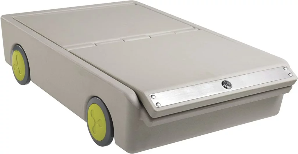 Lockable under-bed storage drawer