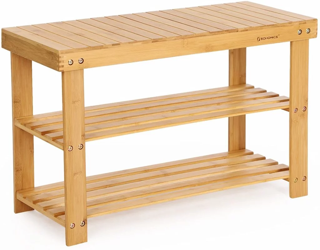SONGMICS wooden storage bench