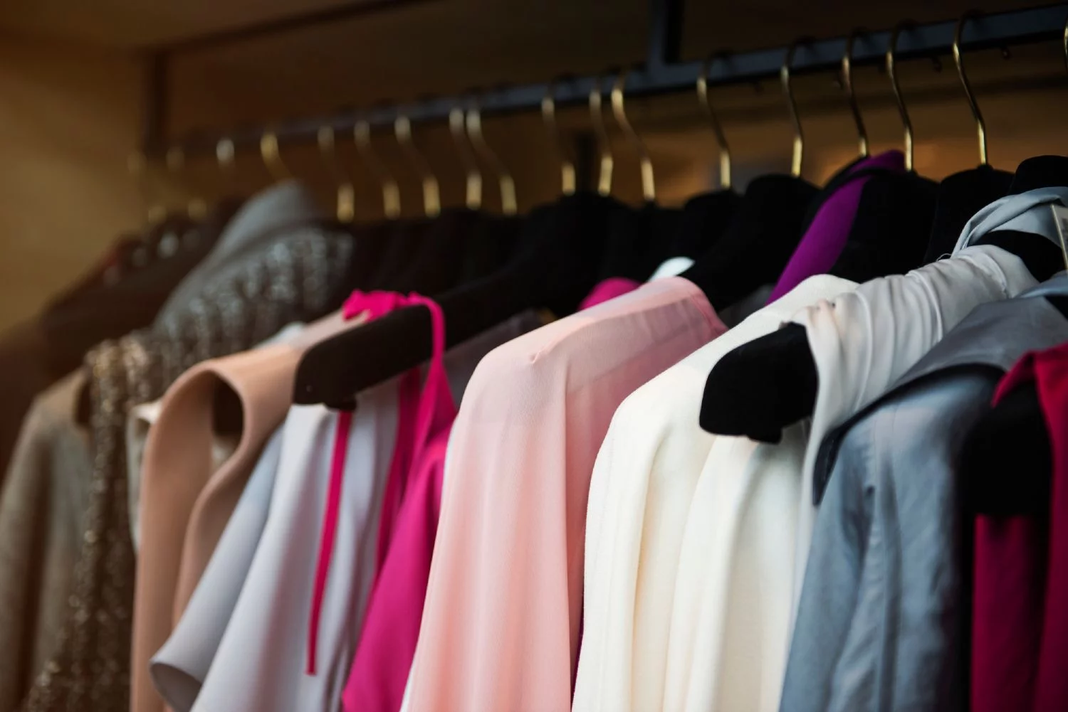 Clothes in a small closet