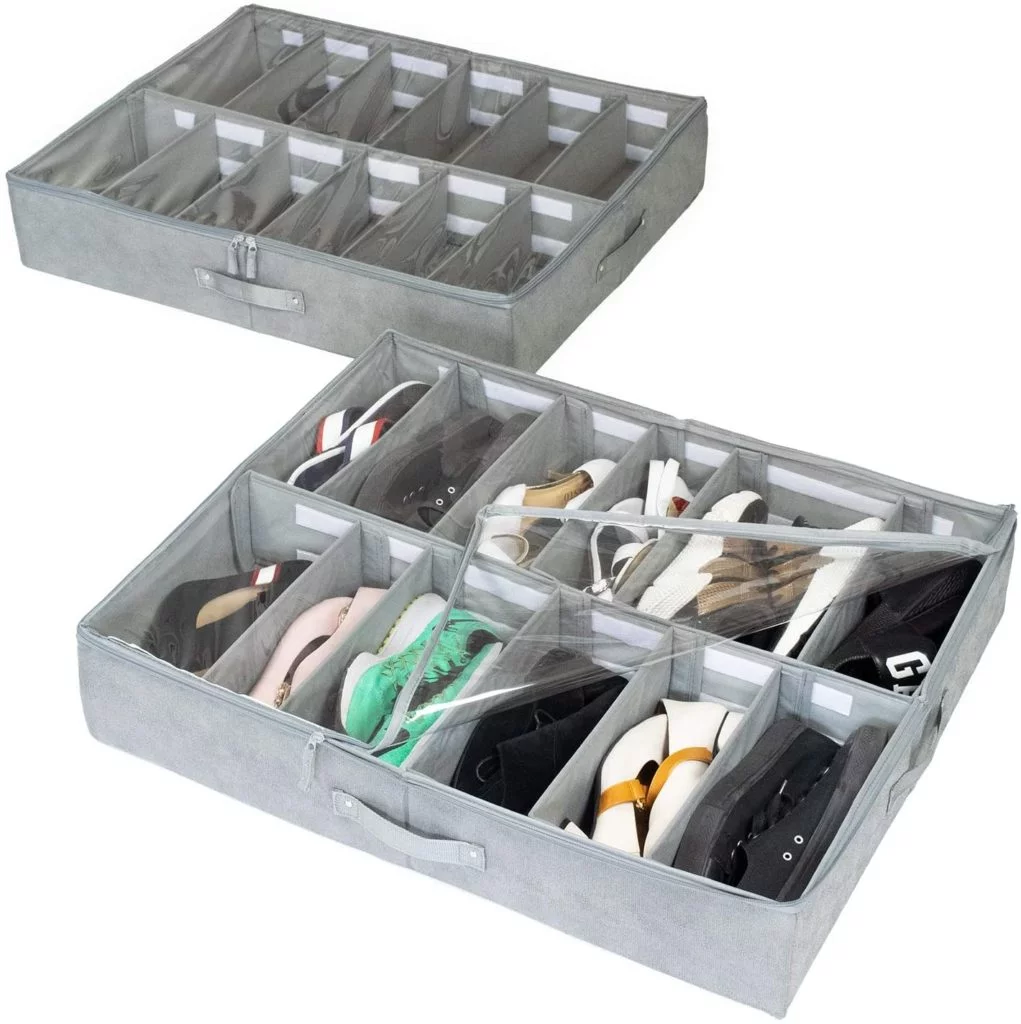 Under-bed drawer alternative for shoe storage