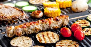 Cooking food with delicious sear marks on an electric grill