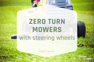 Zero turn mowers with steering wheels