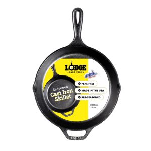 Lodge 10.25-inch pre-seasoned cast iron skillet with assist handle